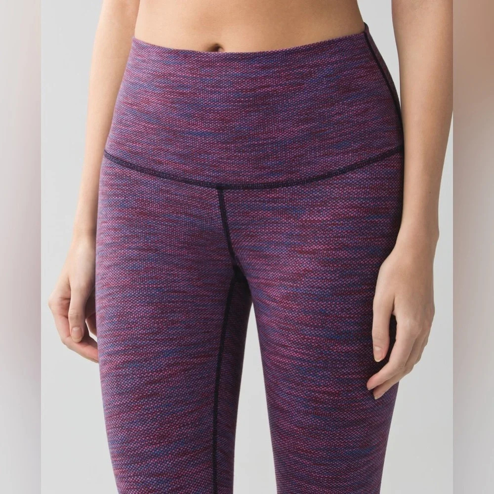 Lululemon Wunder Under Crop II Roll Down Leggings Diamond Jacquard Space Dye